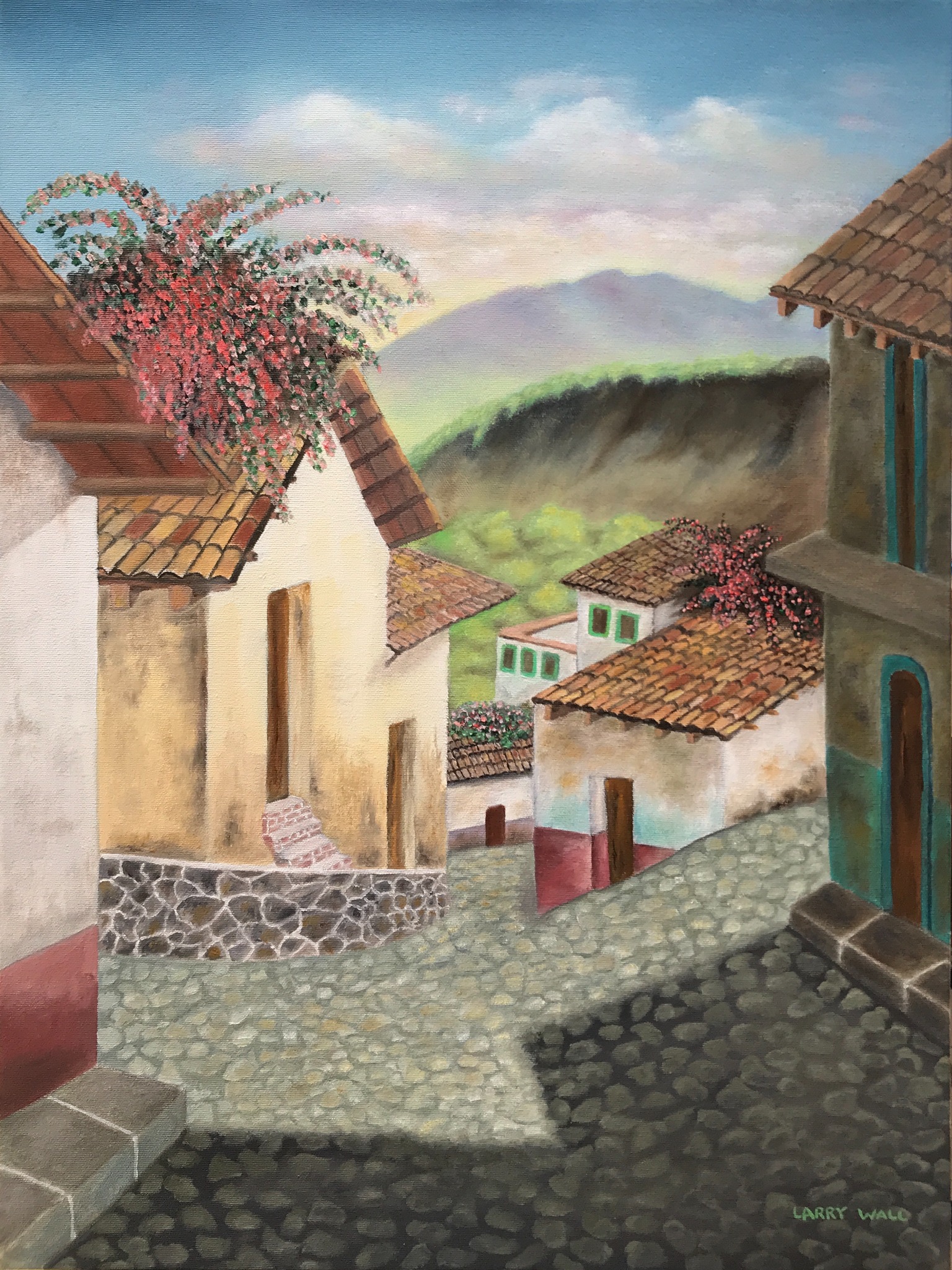 Jalisco - Mexican Village, 18 × 24 oil painting by Larry Wall